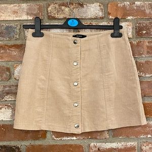 Forever 21 tan corduroy skirt